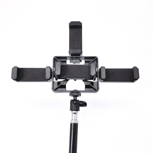HKM-036883 Adjustable Mobile Phone Tripod with Retractable Height 1.1m to 2.1m for Photography and Vlogging