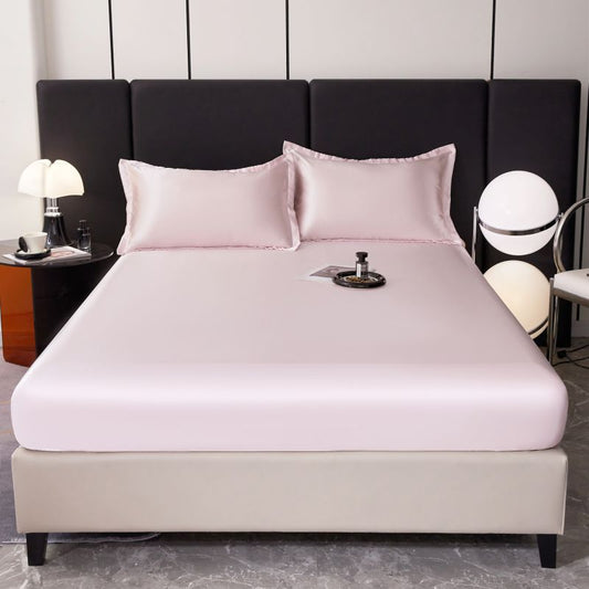 HKM-038483 Solid Color Satin Cool Silk Summer Bed Cover - Multiple Sizes Available