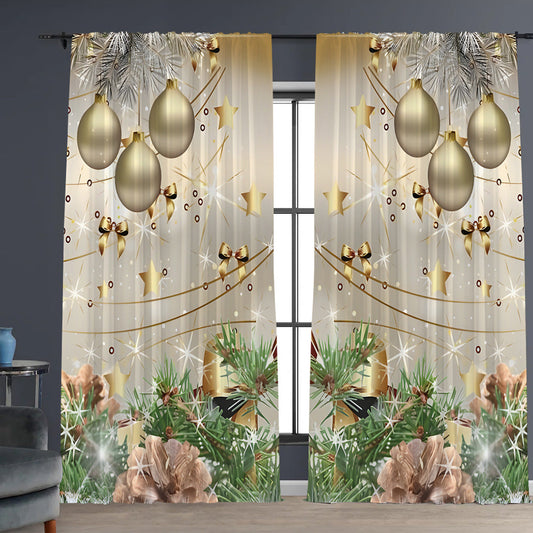 HKM-041171 Christmas 3D Printed Curtains in Multiple Designs, High Shading Polyester, Various Sizes Available