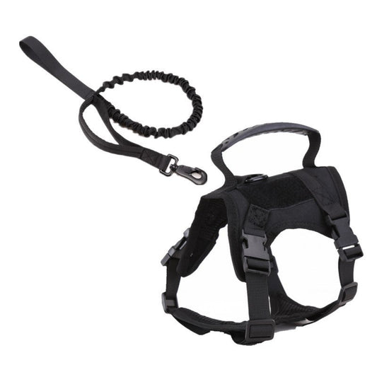 HKM-041811 Breathable Nylon Chest Harness with Traction Rope for Pets in Black, Red, Mud, and Army Green