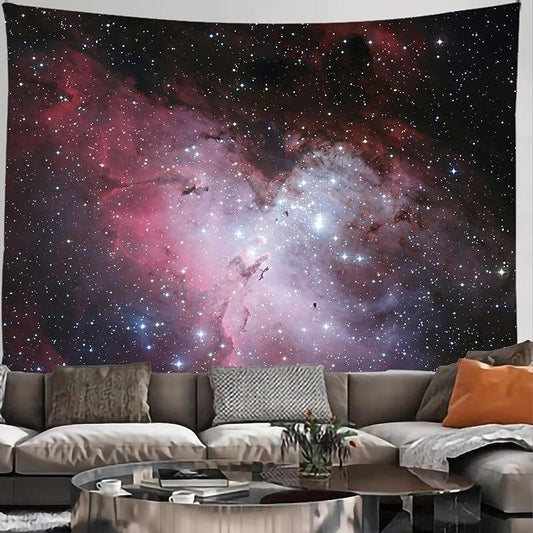 HKM-042323 Galaxy Lightspeed Tapestry – Multifunctional Wall Hanging and Sitting Carpet in Polyester Fiber