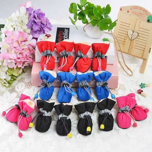 HKM-0427837 Four Seasons Breathable Soft Bottom Dog Shoes - Fleece-Lined & Non-Slip Styles Available
