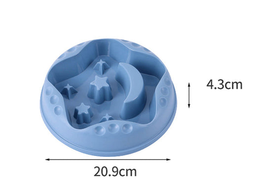 HKM-0428477 Large Capacity Moon Star Wings Slow Feed Dog Bowl for Water and Food