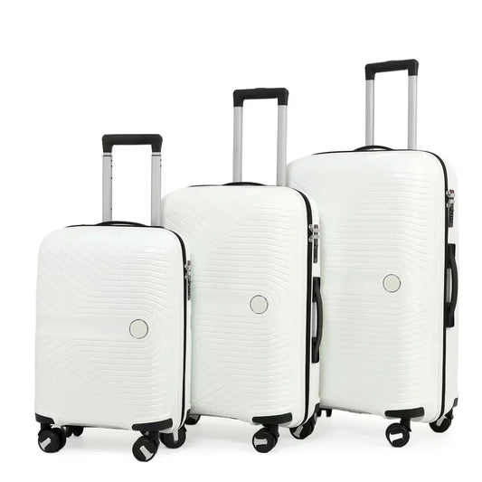 HKM-043155 Soft ABS Luggage Set with Trolley - 20, 24, 28 Inch Travel Suitcases