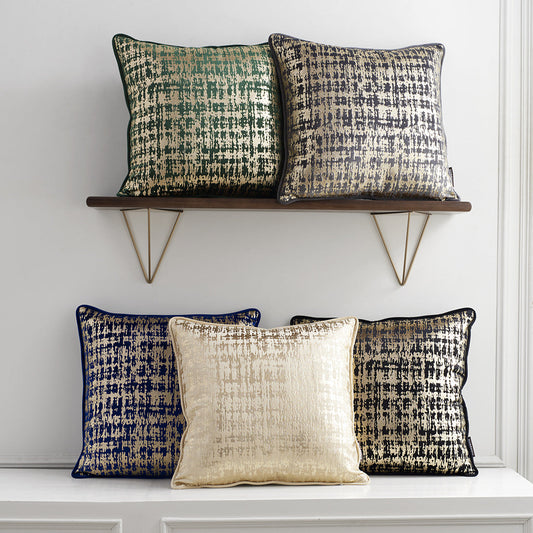 HKM-044051 Shimmering Gold Velvet Cushion Cover, 45x45cm, Thick and Soft for Home Decor