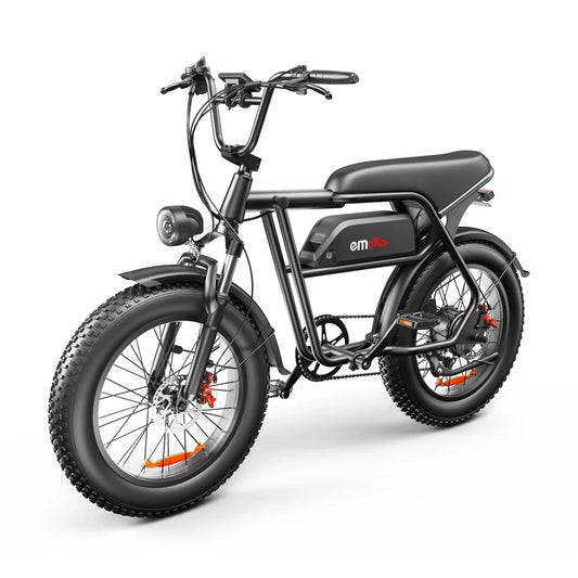 HKM-044243 Dual Motor 1000W Fat Tire Electric Bike, 7-Speed, 48V Integrated Lithium Battery, 20" Wheels, Max Speed 50 km/h