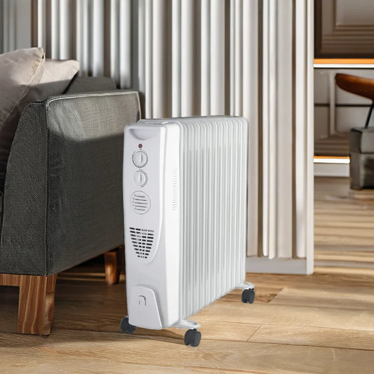 HKM-045843 1500W Oil Filled Radiator Heater with Adjustable Thermostat for Home Use