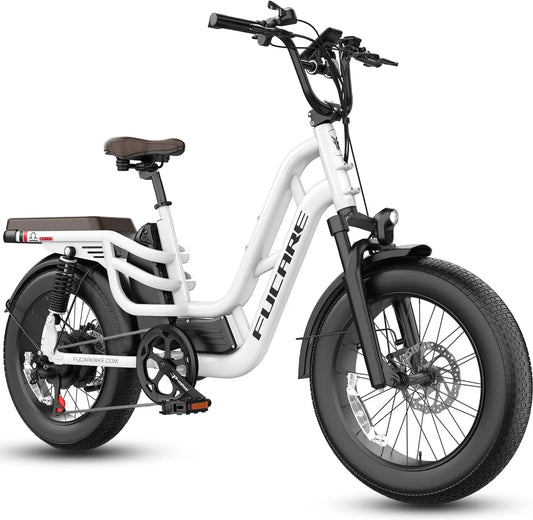 HKM-047699 20 Inch Electric Fat Bike with 48V 1200W Motor, 7 Speed Gears, Hydraulic Disc Brakes, and Front Suspension