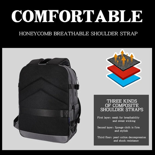 HKM-052051 Waterproof Nylon Laptop Backpack with USB Charging Port and Large Capacity for Students