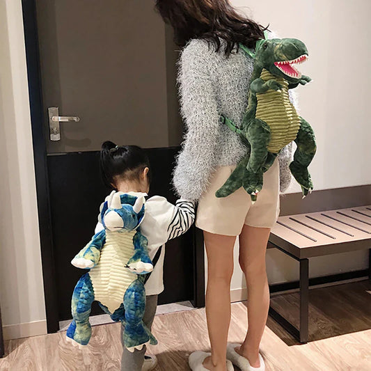 HKM-053075 Dinosaur Plush Backpack - Soft Stuffed Animal Toy for Kids, Colorful Design, 40cm Tall