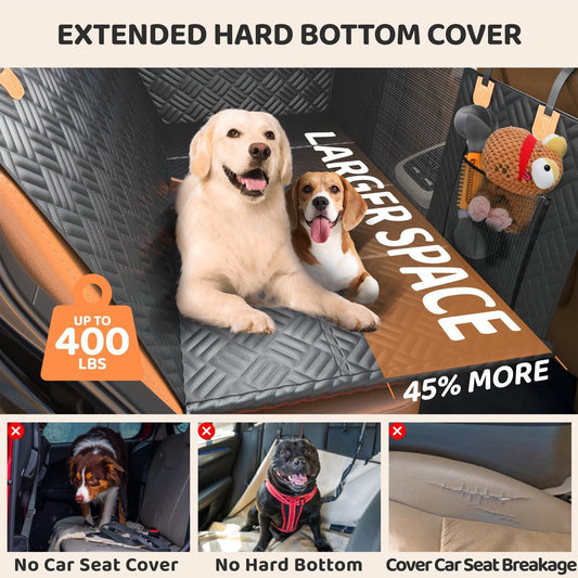 HKM-0578365 Rear Seat Dog Mat - Black Cloth Car Protector for Pets