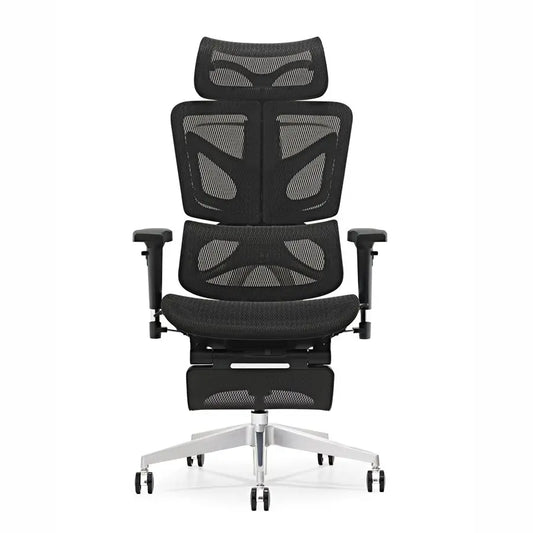 HKM-060179 Adjustable Mesh Executive Game Reclining Swivel Chair with Footrest - Ergonomic Office Comfort