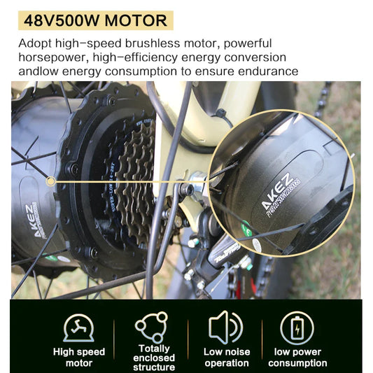 HKM-061203 Retro 48V 1500W Electric Bike with 18Ah Lithium Battery and 7-Speed Gears - High Carbon Steel Frame, Classic Design