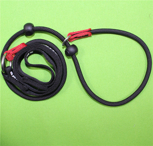 HKM-0666941 Durable Nylon Training Rope for Medium and Large Dogs - 2m Long, Black/Red