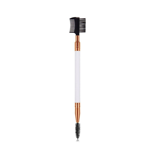 HKM-067859 Double-Ended Eyebrow and Eyelash Brush with Wooden Handle