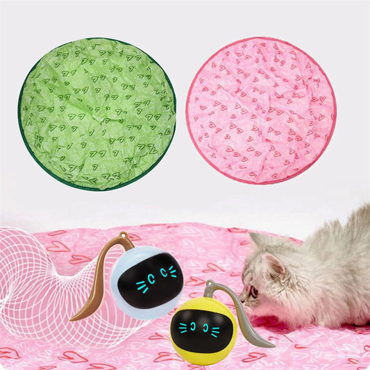 HKM-069139 Interactive Electric Motion Cat Toy with Cover - Bouncing Rolling Ball for Indoor Use