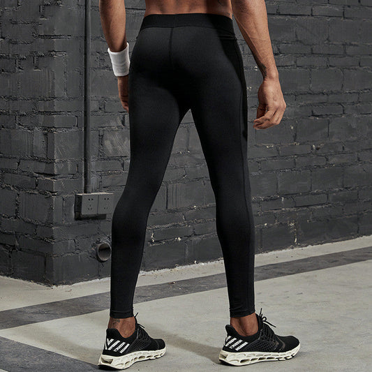 HKM-072787 Men's Casual Harem Fitness Pants with Elastic Waistband and Slim Fit Design in Black