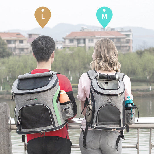 HKM-0728125 Pet Carrier Backpack for Small Pets - Durable Nylon, Breathable, 20kg Capacity - Available in Gray, Green, Orange, Blue