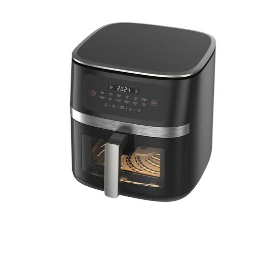 HKM-073811 7L Electric Smoke Air Fryer with Wood Pellets and 360° Cooking Technology for Oil-Free Household Cooking