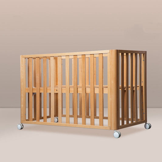 HKM-074195 Movable Beech Solid Wood Multi-Functional Crib with Mattress and Accessories