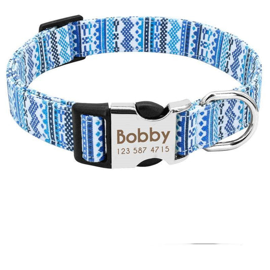 HKM-0745149 Lightweight & Comfortable Dog Lettering Collar with Golden Buckle - Adjustable Size in S/M/L