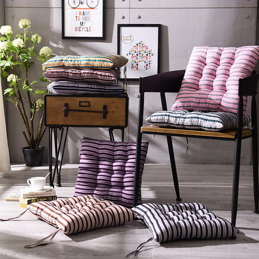 HKM-075923 Stylish Striped Square Chair Cushion - 40x40cm Polyester Fiber