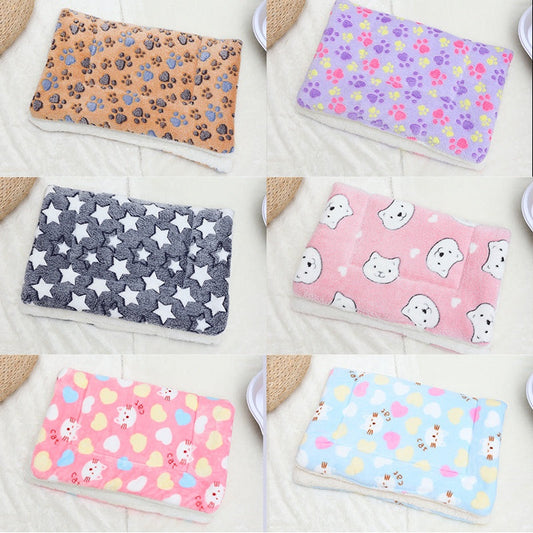 HKM-0785725 Flannel Winter Pet Mat Cat Nest - Cozy Multi-Color Cat Pad for Dogs and Cats