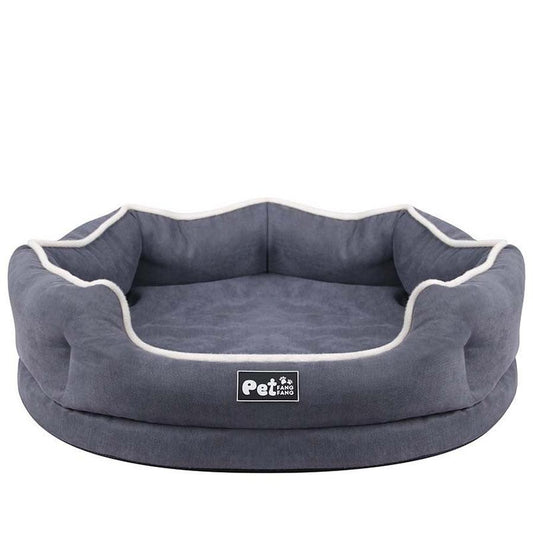 HKM-080979 Memory Foam Pet Sofa Cushion - Comfortable and Breathable Cloth Nest in Blue, Pink, or Grey (S & L Sizes)