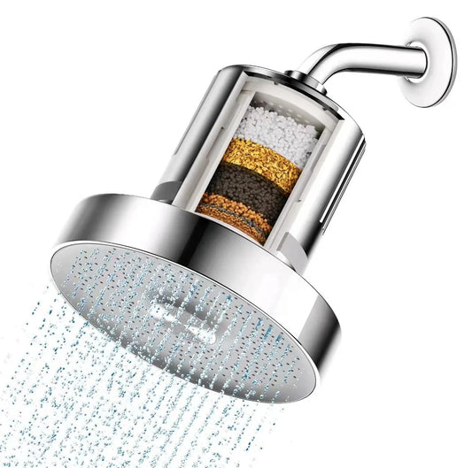 HKM-081171 140MM Round Chrome Plastic Shower Head with High Pressure and Water Saving Features