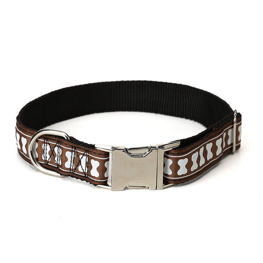 HKM-082003 Adjustable Nylon Collar with Stripes in Multiple Colors