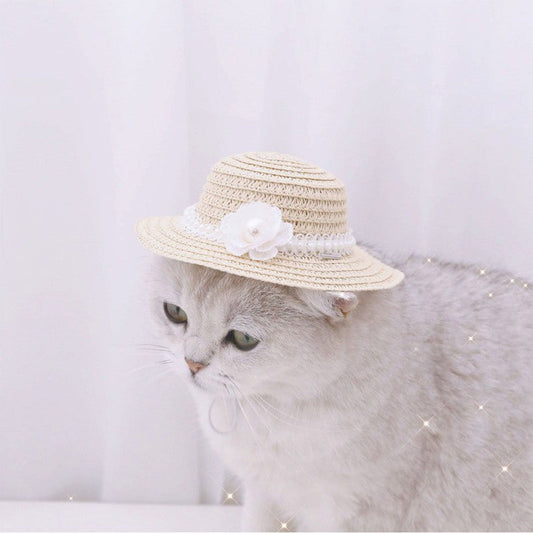 HKM-083603 Handmade Adjustable Bowknot Pet Hat for Dogs and Cats - Available in Multiple Colors and Sizes