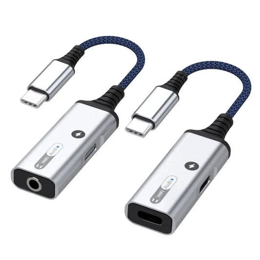HKM-084499 Type-C to 3.5mm Audio Adapter and Charging Splitter for iPhone 15