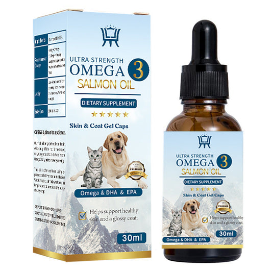 HKM-0880061 Salmon Oil for Pets - 30ml or 60ml Bottle for Coat and Joint Health