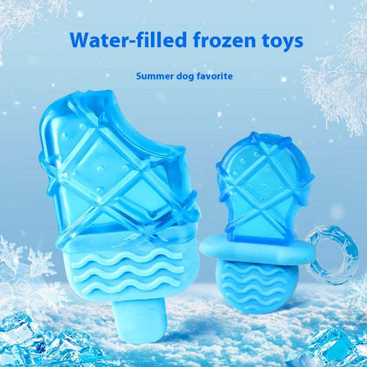 HKM-0902077 Cooling Water Injection Ice Candy Molar Toy for Dogs - Available in Rock Candy, Pacifier, and Ring Designs