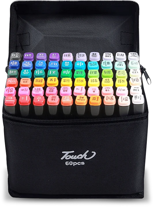 HKM-091475 Dual Brush Art Markers Set for Manga Sketching and Drawing