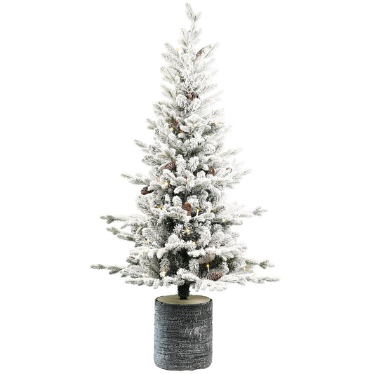 HKM-091475 Pre-lit Flocked Mini Tabletop Christmas Tree with LED Lights in Various Heights for Indoor and Outdoor Décor