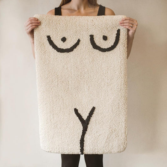 HKM-092563 Cotton Blend Fun Design Carpet Floor Mat for Living Room and Bedroom – 80 x 120cm