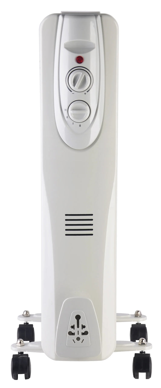 HKM-093267 Adjustable Electric Room Heater - Oil Filled Radiator with Overheat Protection, 3 Power Settings, 1800W, Steel & ABS Construction