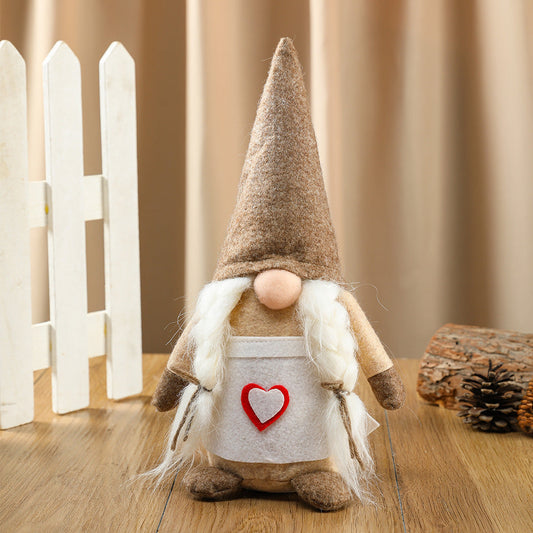 HKM-094931 Three-Dimensional Modern Art Christmas Goblin Doll Decoration in Love Chef Color