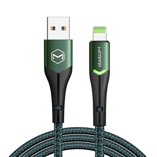HKM-096339 LED Indicator Data Cable for iPhone - 8PIN Connector, 1.2m & 1.8m Lengths, Aluminum Alloy Construction