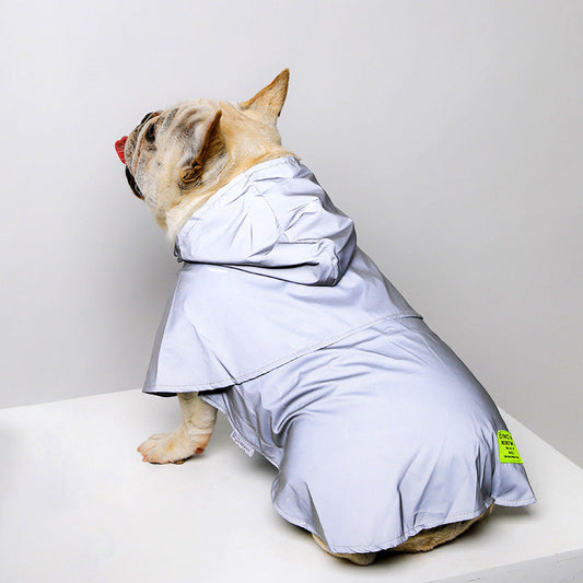 HKM-0974909 Reflective Waterproof Pet Raincoat for Dogs and Cats in Gray - Available in Multiple Sizes