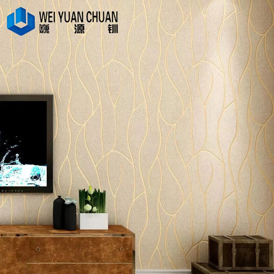 HKM-098131 Modern Striped 3D Non-woven Wallpaper for Home Decoration in Living Room and Bedroom