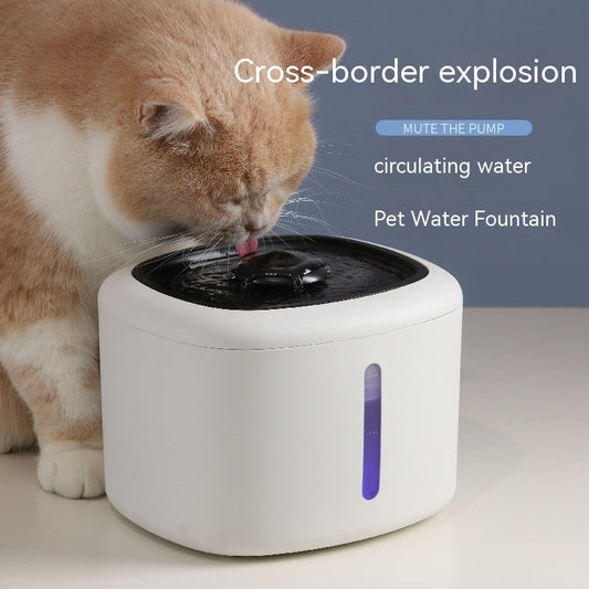 HKM-0984125 Automatic Pet Water Dispenser with Circulation and Optional LED Lights, Stainless Steel or PP Material