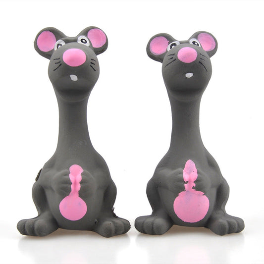 HKM-0994621 Latex Gray Molar Teeth Cleaning Dog Toy - Sounding Plush Interactive Plaything