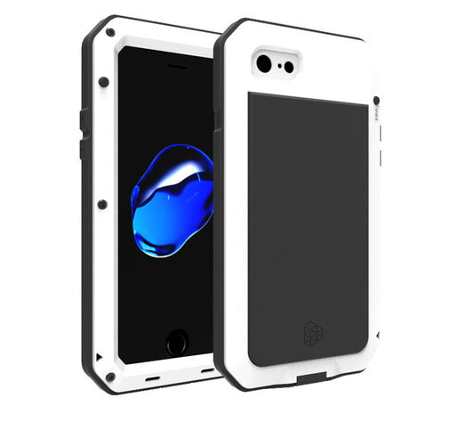 HKM-100499 Waterproof Drop-Proof Phone Case for iPhone 7, 8, 7 Plus, 8 Plus, SE2 - Simple Metal Design