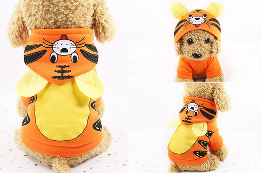 HKM-1009725 Cartoon Pet Coat for Small to Medium Dogs - Owl, Dinosaur, Duck, Tiger, Caterpillar Designs