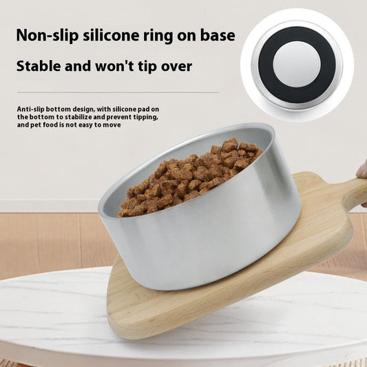 HKM-1017021 Double-Layer 304 Stainless Steel Pet Bowl in Multiple Colors for Cats