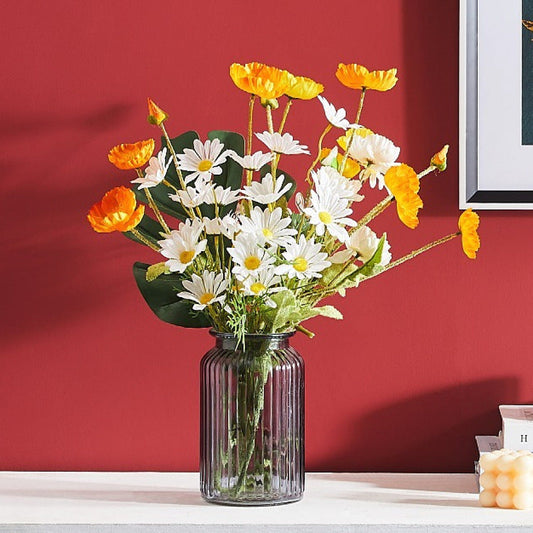HKM-102483 Colorful Silk Fabric Artificial Flowers for Weddings, Photography, and Home Decor