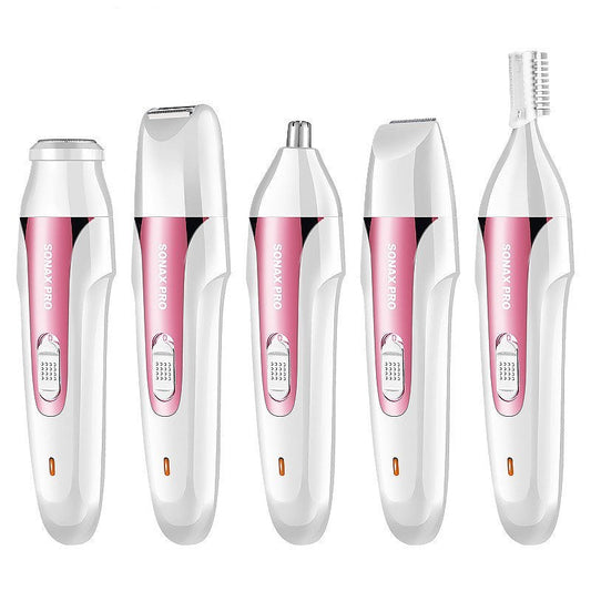 HKM-103123 Multifunctional USB Electric Body Wash and Hair Shaving Machine in Aqua Pink & Aqua Purple