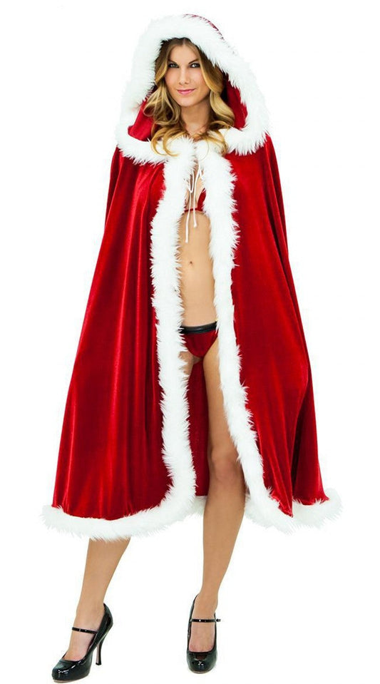 HKM-103315 Elegant Red Cape Cloak for Christmas Celebrations and Festive Events